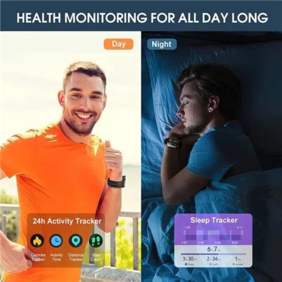 New Smart Watch, 1.85" Fitness Watch with Heart Rate Monitor, Waterproof - Picture 2 of 7